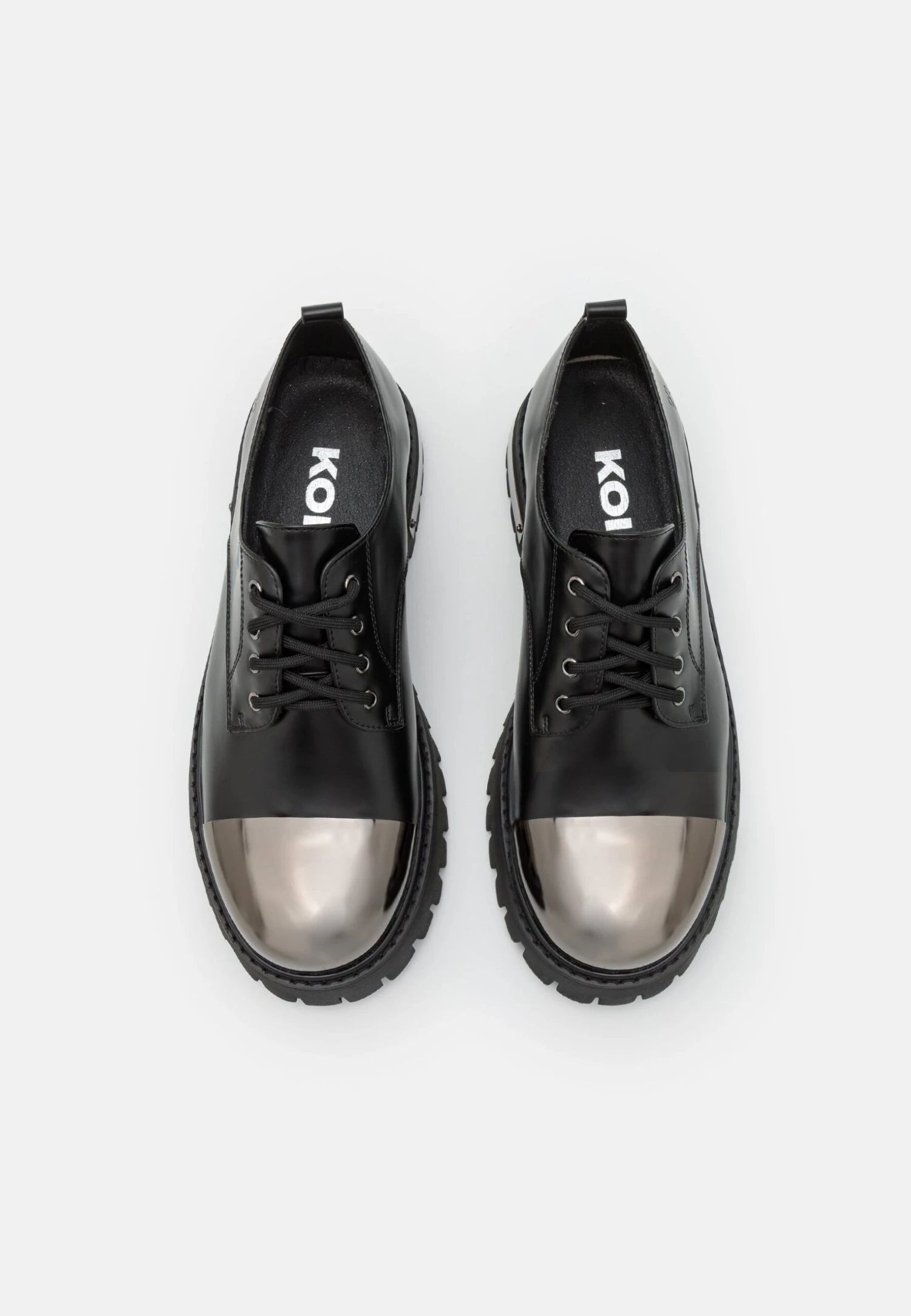 KOI FOOTWEAR Shelob Mens Metal Toe Lace Up Shoes - Zapatos De Vestir - Black 6 KOI FOOTWEAR Shelob Mens Metal Toe Lace Up Shoes - Zapatos De Vestir - Black - Imagen 4